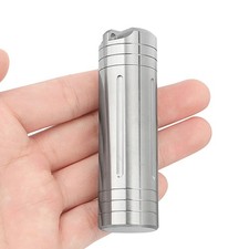 Large Size High Capacity Stainless Steel Keychain Pill Holder Pill Containe...