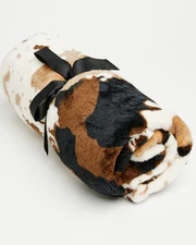 Boot Barn Highbluff Cow Print Fleece Blanket - BBAFA25TX1-BN
