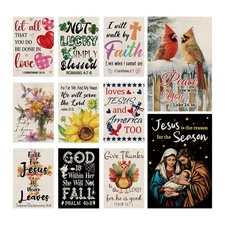 Christian Garden Flags Religious Cross Jesus Cardinal Double Sided Flag Seaso...