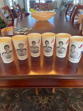 1982-83 7/11  / Coca-Cola Set? of 6 Edmonton Oilers NHL Hockey 12 OZ Cups MT
