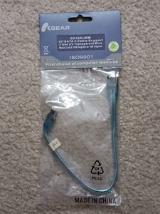 OKGear GC10AUBM Sata II Male to Male Straight Cable w/Lock Latch-UV Blue 10"