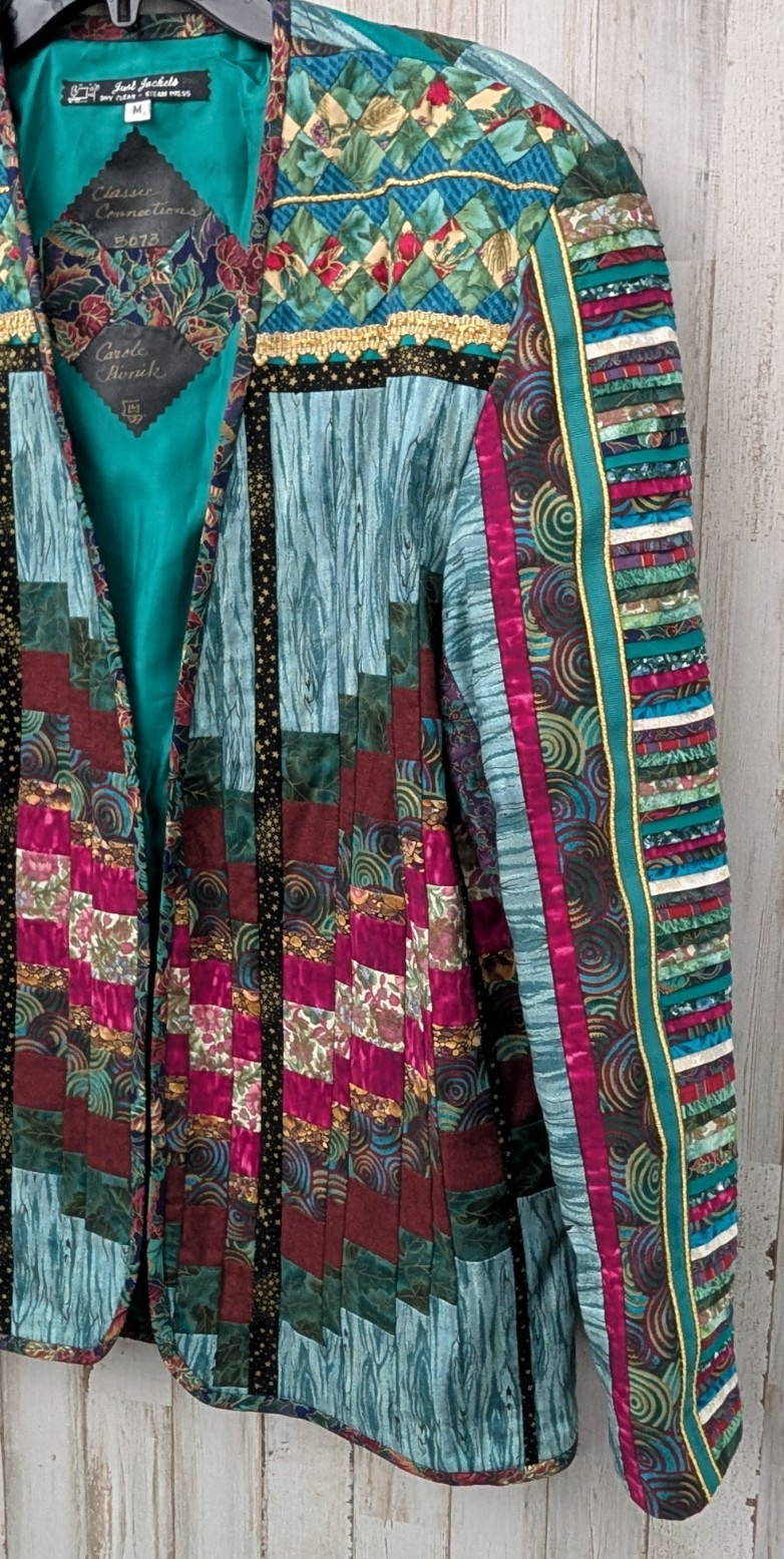 Vintage Quilted Patchwork Handmade Jacket Womans … - image 4