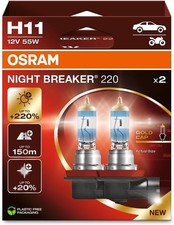 Osram Night Breaker 220 H11 220 Brightness Halogen Headlight Lamps Osram Night Breaker 220 H11 220 Brightness Halogen Headlight Lamps