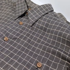 Scott Barber Button Up Houndstooth Plaid Shirt Mens Sz L Multicolor 100% Cotton 