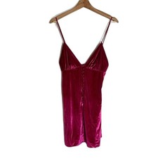 Victoria s Secret Velvet lingerie Slip Dress - Fuchsia Pink Spaghetti Strap S