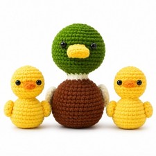 Duck Family Crochet Kit for Beginners Adults with Step-by-Step Video Tutorials