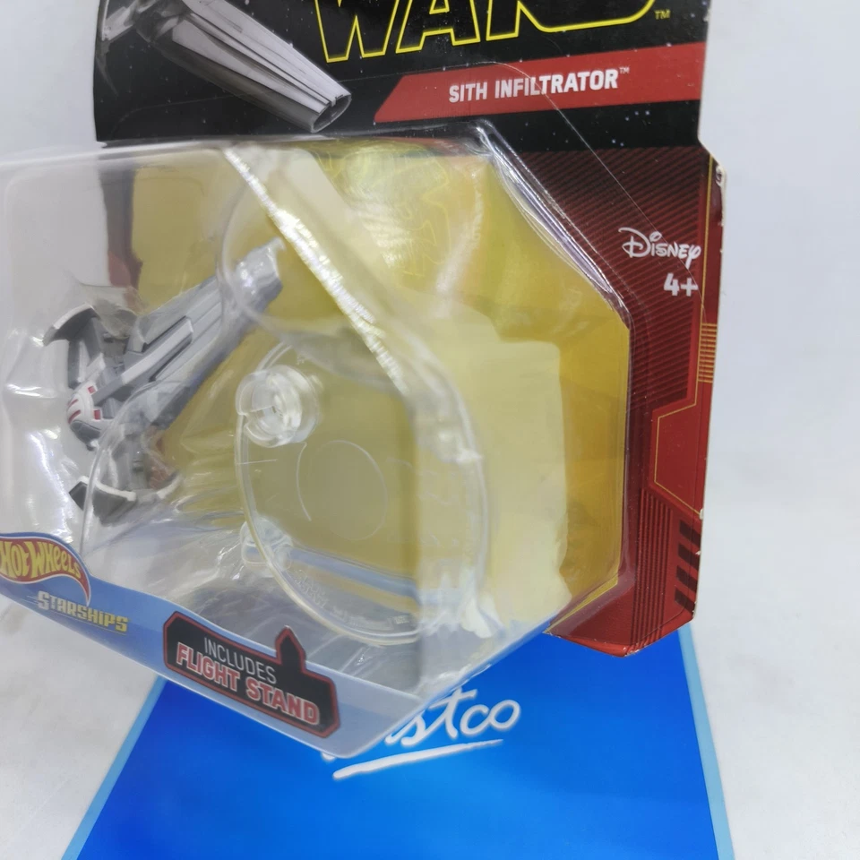 Hot Wheels 2018 Star Wars Starships Sith Infiltrator Includes Flight Stand GNF75 - Image 3 of 4