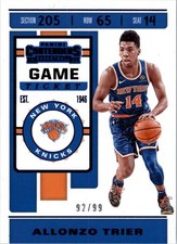2019-20 Panini Contenders Game Ticket Blue #4 Allonzo Trier /99 - BSK