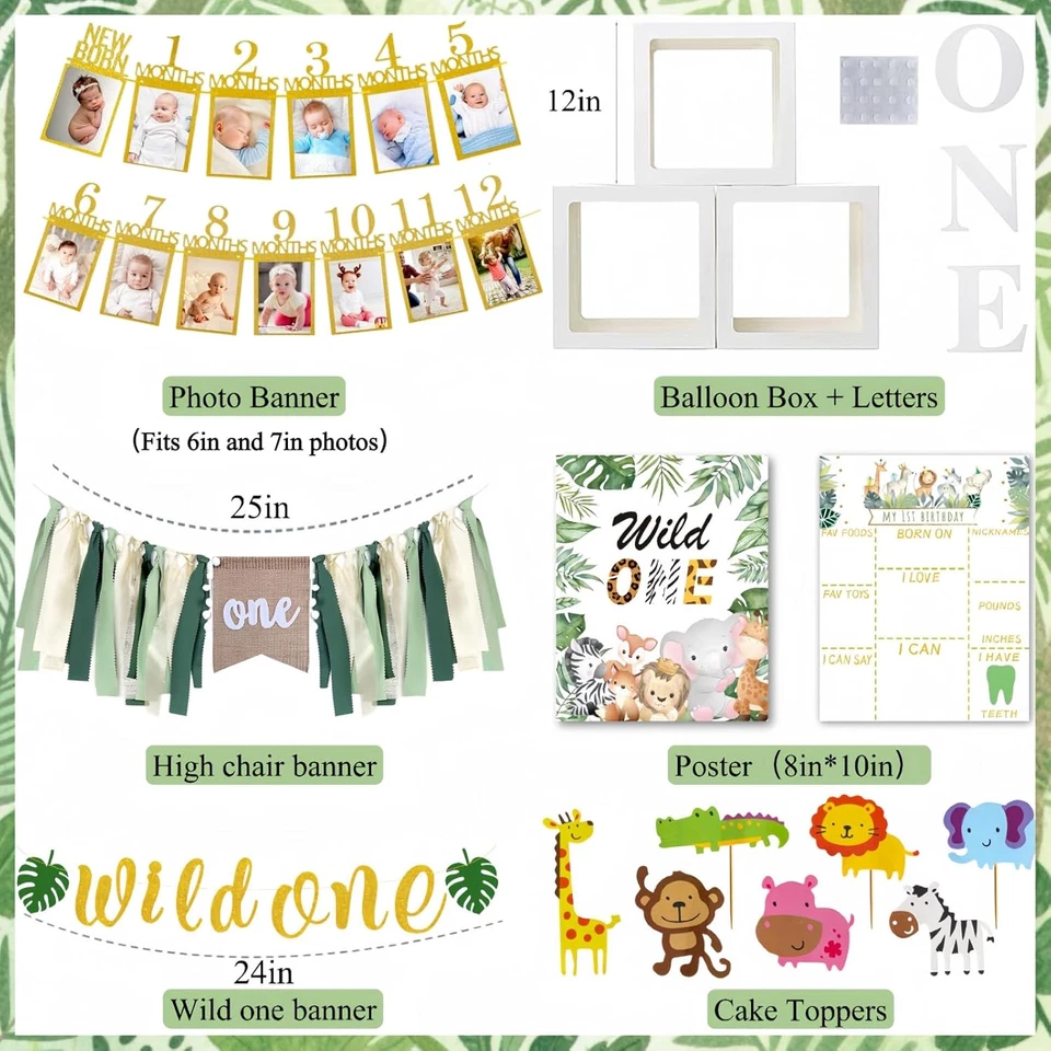 Wild One Birthday Decorations, 1St Birthday Decorations for Boy or Girl, Photo B - Image 3 of 4