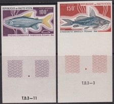HAUTE-VOLTA:  PA.n°66/67 ** non dentelés grands BdF, poissons !