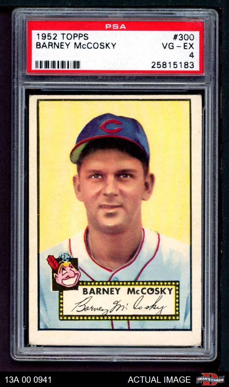 1952 Topps #300 Barney McCosky Indians SHORT-PRINT PSA 4 - VG/EX