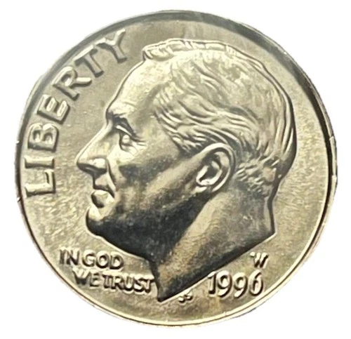 1996-W Roosevelt Dime in mint cellophane NO COA Brilliant Uncirculated
