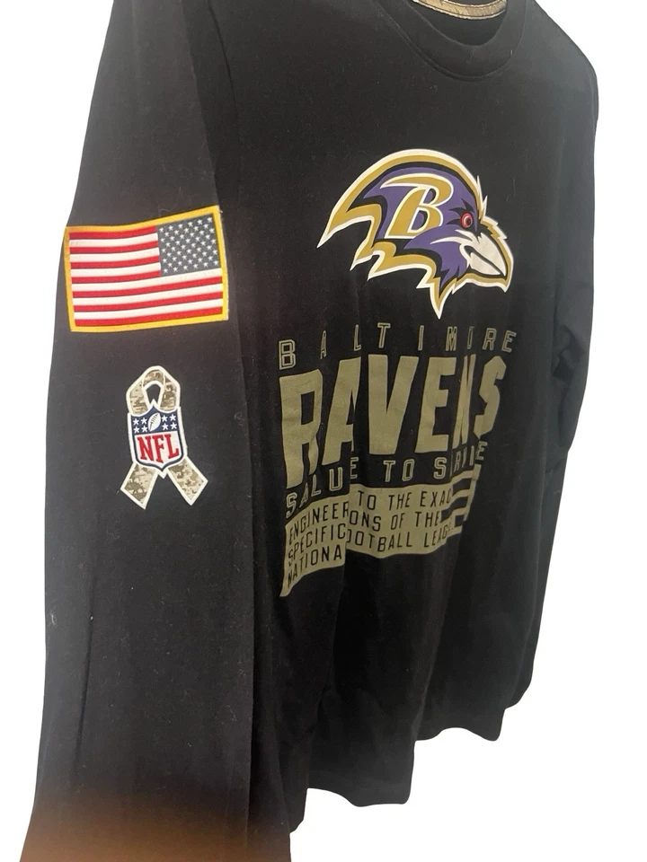 Camiseta Nike Baltimore Ravens Talla Mediana Salute To Service Camiseta Manga Larga NFL Foto 3 de 4