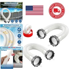 Flexible Pool Hose Set 2 Pack 1.5 Inch by 20 Inch High Water Flow Easy Install