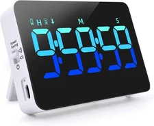 Digital Timer, Count Up/Down, Rechargeable, Vibration, LED, Kitchen/Study