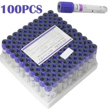 EDTA 100Pcs 2ml Sterile Glass Vacuum Blood Collection Tubes For Medical Supplies