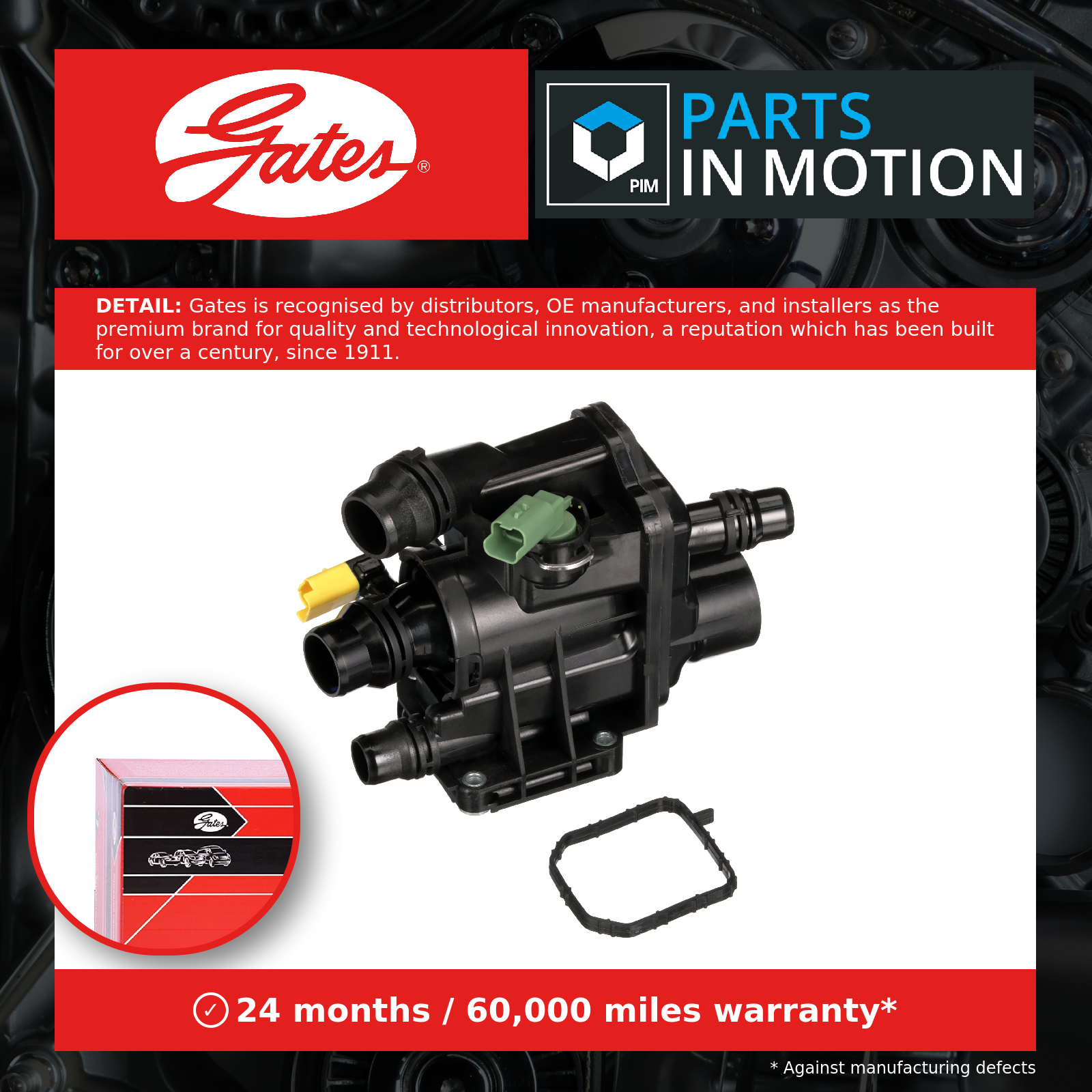 Gates TH64597G1 Coolant Thermostat Cooling System Fits Citroen DS Peugeot - Image 9