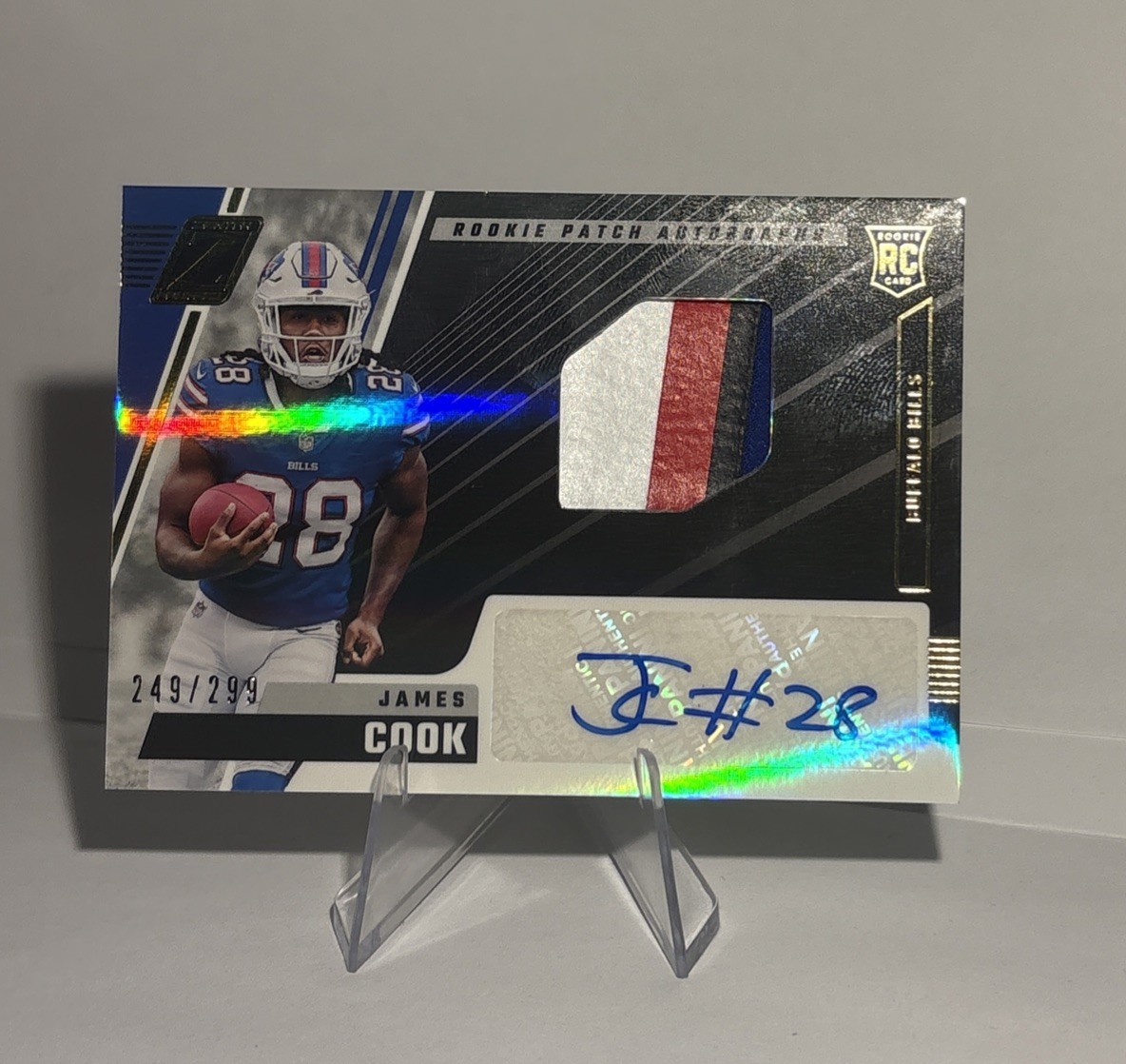 2022 Panini Zenith Rookie Patch Autographs James Cook RPA /299 4- Color Patch