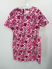 Pre-Owned Lilly Pulitzer Pink Size 16 Floral Knee Length Short Sleeve Dress