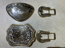 Vintage 1970 Belt Buckles Set Of 4