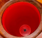 Vintage Mid Century 19.5” Tall Dansk Ice Bucket Orange Insert Teak W/ Tongs MCM — photo 7