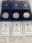 2012 $1 American Silver Eagles 1 oz Lot of 3 Verified 99.9% 3 Coins