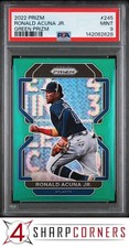 2022 PANINI PRIZM GREEN #245 RONALD ACUNA JR. POP 1 PSA 9