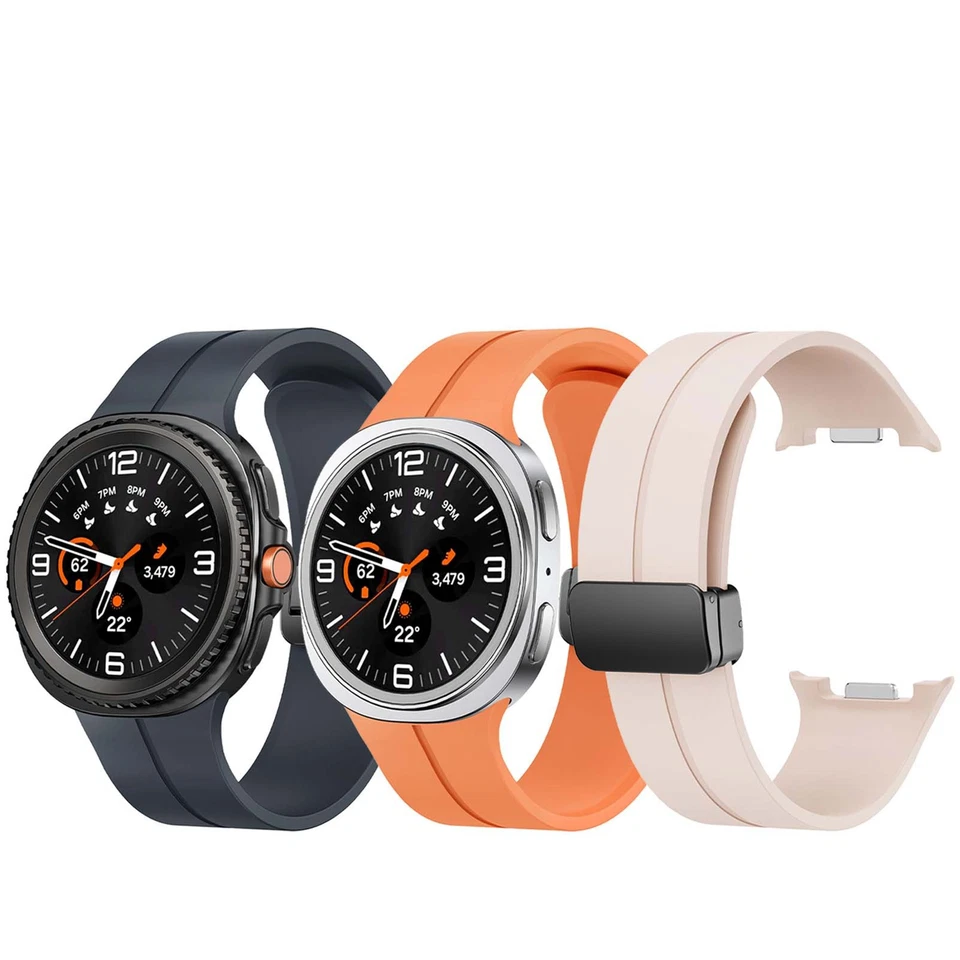 For Samsung Galaxy Watch 8 40mm/44mm 8 Classic 46mm Silicone Magnetic Strap Band - Image 4 of 4