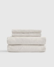 BNWT Quince European Linen Sheet Set 4 Piece Size Cal King SAND BRAND NEW TAGS
