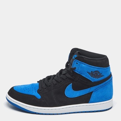 black and blue suede jordans