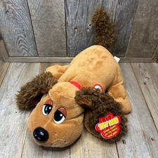 Pound Puppies 2007 Tan Brown Shaggy Dog Plush Interactive Toy Heart Tag Works