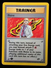 Pokémon Non-Holo RARE Gym Challenge 1st Edition Trainer Blaine 100/132  on eBay