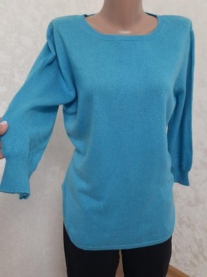 Women Peter Hahn sweater blue cashmere 42/XL/