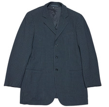 Armani Collezioni Black  Gray Houndstooth Blazer Syd Jerome 40R Wool Blend