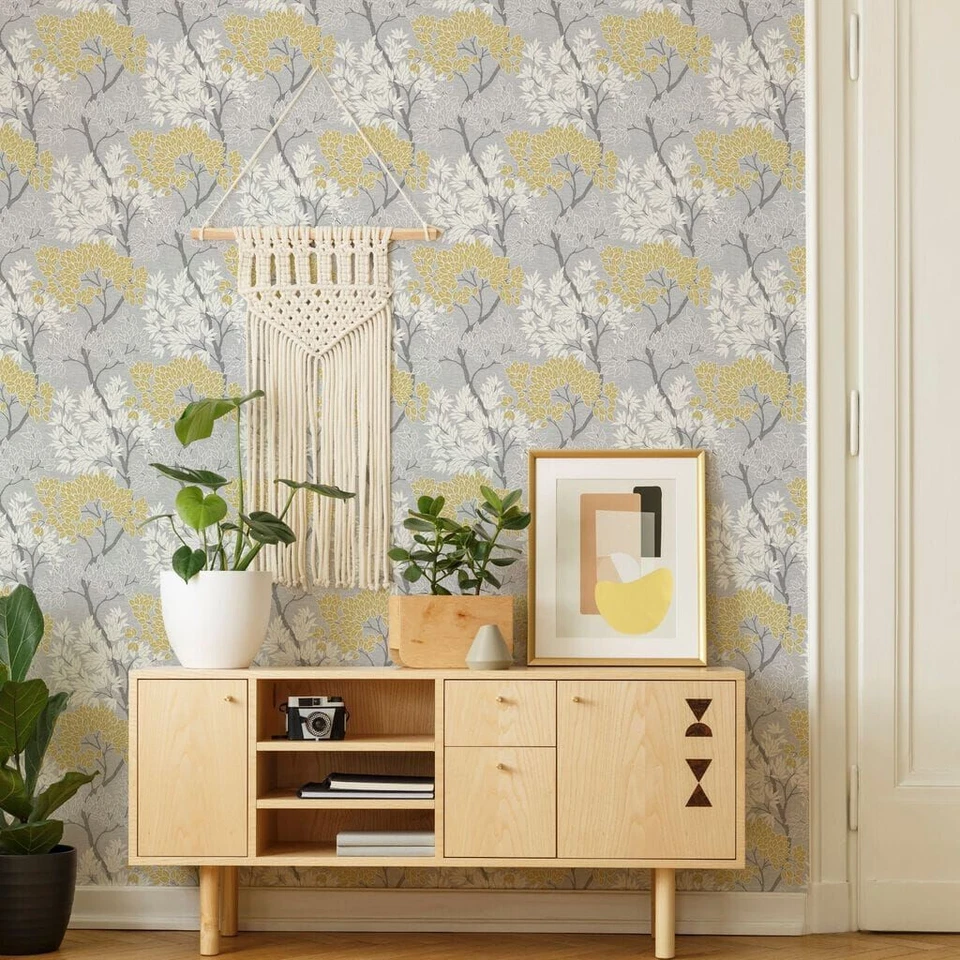 Fresco Wallpaper Lykkes Tree Ochre Floral - Image 2 of 4