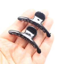 6 pcs Black Plastic Curved Hair Jaw Claw Clip Clamp Folding Clips 75mm 3" Women