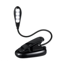 Clip On LED Reading Light Battery Powered Flexible Lamp for Book Laptop eReader