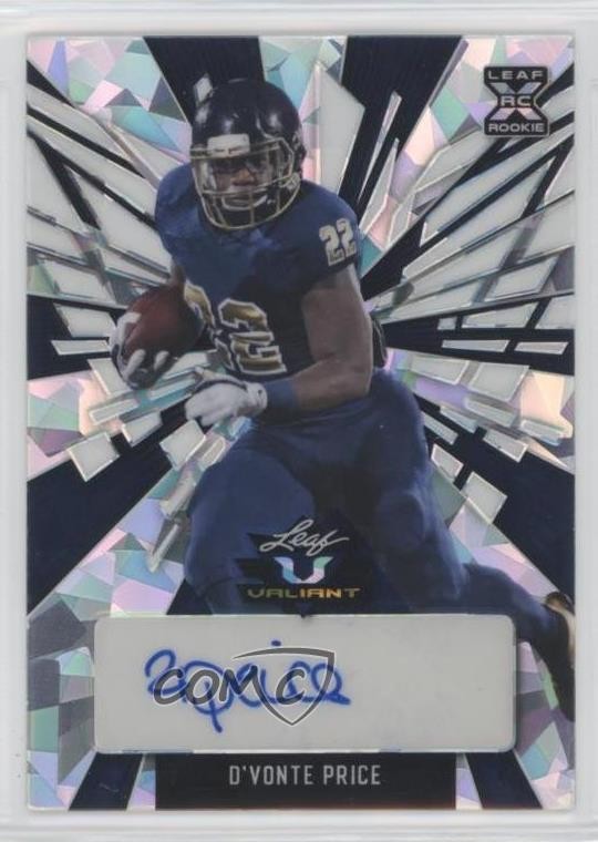 2022 Leaf Valiant Navy Blue Crystals 15/15 D'Vonte Price Rookie Auto RC 04tw