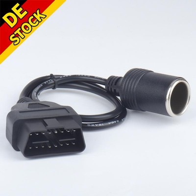 Universal OBD2 Auto Zigarettenanzünder 16 Pin Steckdose Power 1 Way Adapter