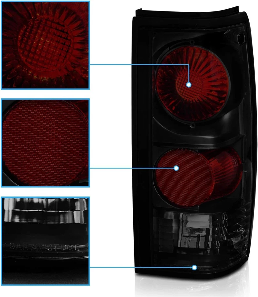 Luces traseras oscuras Euro negras humo para Chevy S10 Blazer/GMC S15 Sonoma 1982-1993 Foto 3 de 4