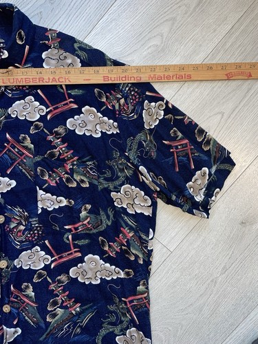 Vintage Red Dragon By Kennington Shirt  Men’s 100% Rayon Button Up Short Sleeve - Picture 4 of 7