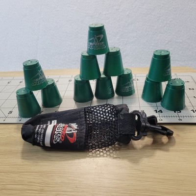 Speed Stacks Mini Speed Stack Set w/Carrying Bag 12 Green Cups plus Clip on Bag
