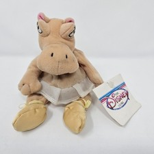 Disney Store Parks Fantasia Dancing Hippo 8  Bean Bag Plush NWT