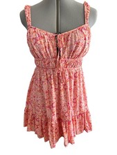 American Eagle Floral Babydoll Sundress Romantic Ruffled Bodice & Tiered Skirt
