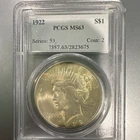 1922 Peace Dollar $1 Silver Coin PCGS MS63 Philadelphia Uncirculated