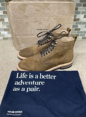 Taylor Stitch The Moto Boot Golden Brown Suede Mens Sz 10.5D Store Floor Model