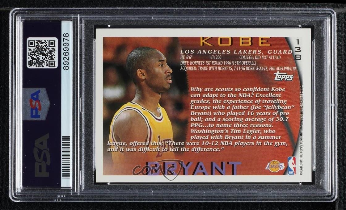 1996-97 Topps - Kobe Bryant #138 (RC) for sale online | eBay