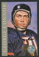 George Connor Autograph Football Card (1998 HOF Series) ** Chicago Bears