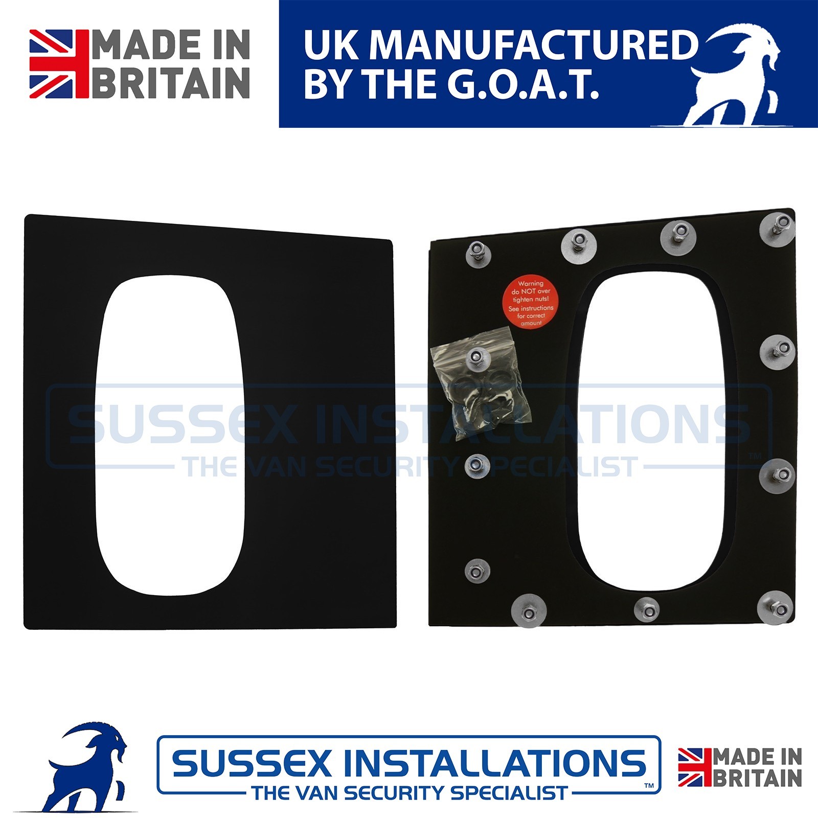 Van Security Shield For Vauxhall Vivaro 2001-2014 Rear Barn Door Black
