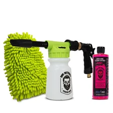 Mr. Detroit - 3pc Pro Car Wash Kit w/Foam Blaster, 16oz Car Wash Soap, Wash Mitt